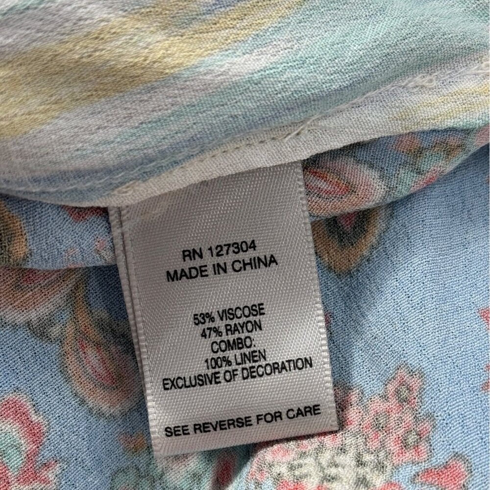 John Mark Tunic Button-Up Colorful Mixed Print Bo… - image 7